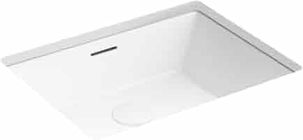 Brazn Rectangle Undermount Bathroom Sink, White - Amazon.com